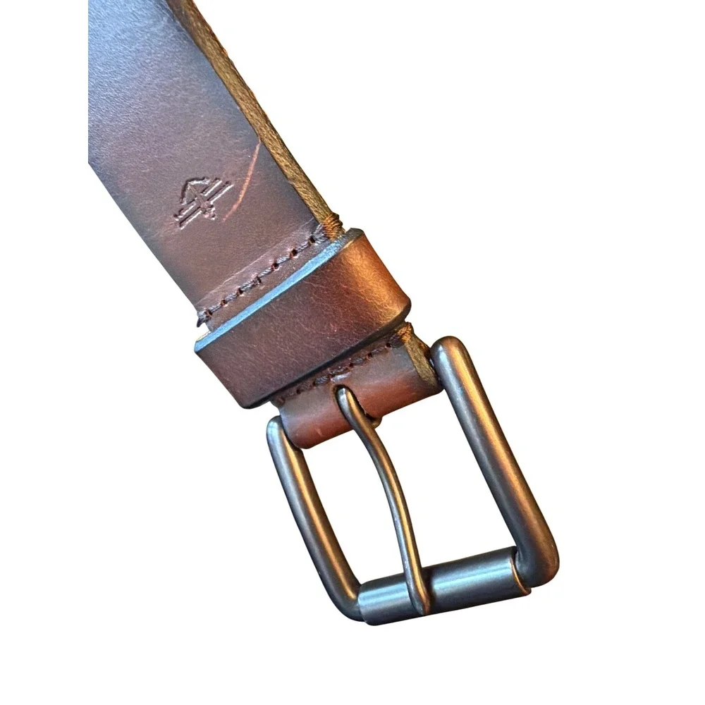 Dockers‎ Belt Brown Genuine Leather Size 38 Casual Classic Single Prong Buckle